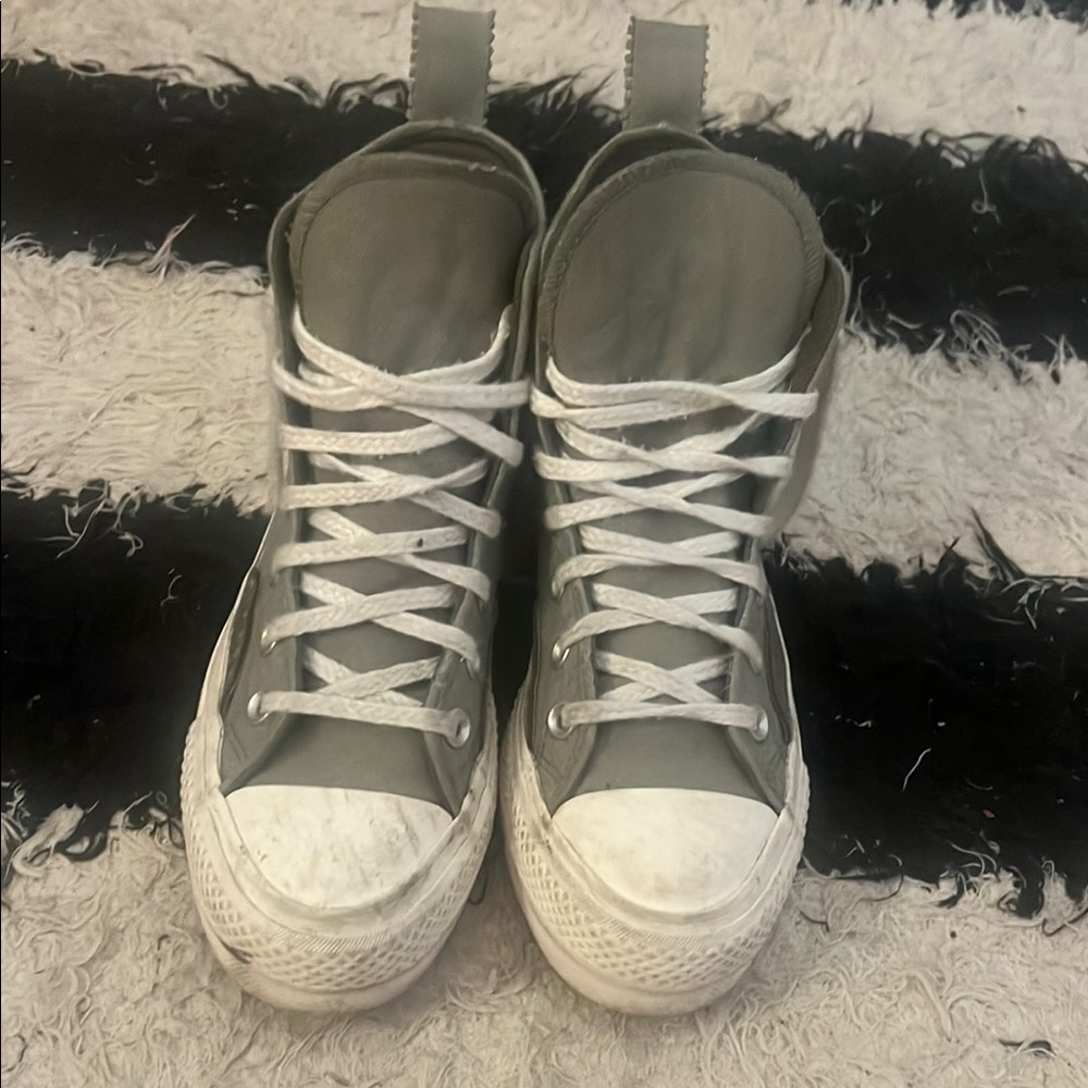 Green High-Top Platform Converse